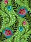 Preview: Baumwolle Patchwork - Odile Bailloeul - Tropicalism - Orchidees Green